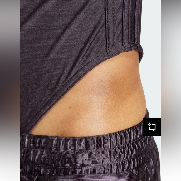 Adidas Originals Spandex Bodysuit in Shiny Aurora Black - Picture 4 of 7